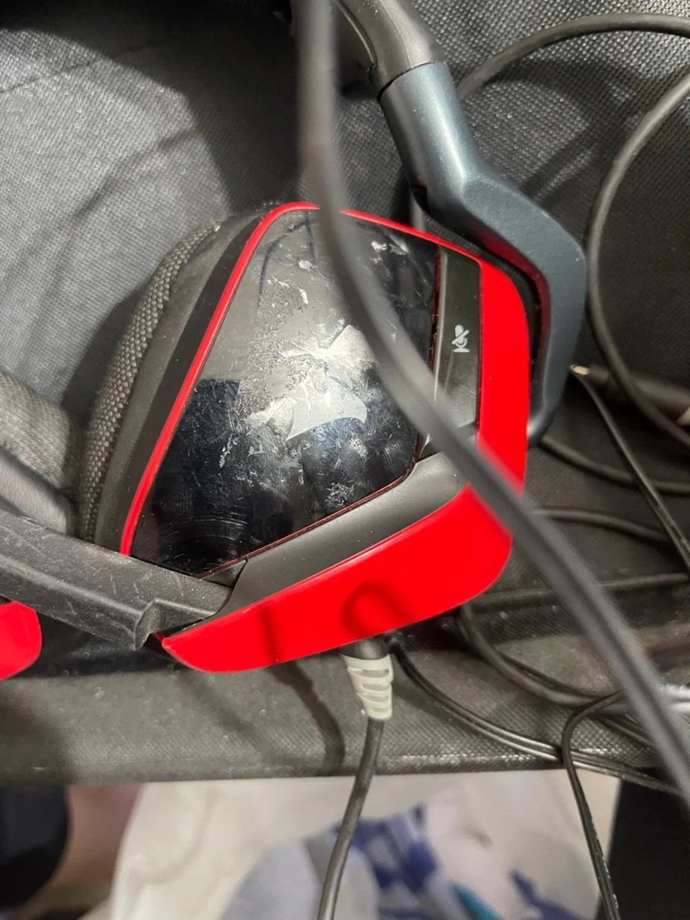 Corsair Black Over-Ear Gaming Headset with Red Trim